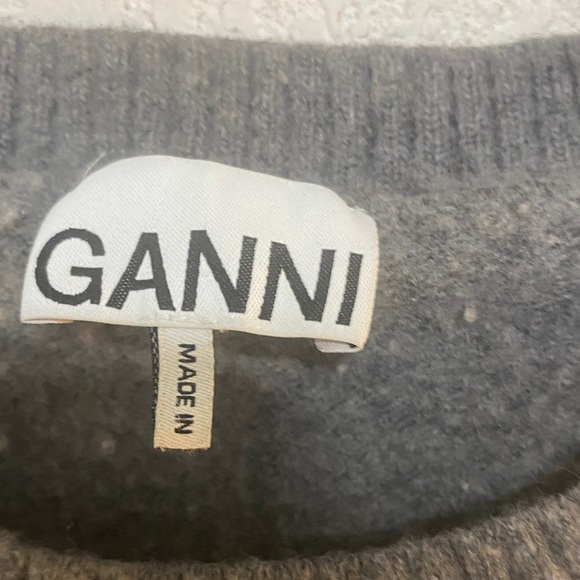 Ganni Charcoal Sleeveless Wool Blend sweater - Picture 2 of 6